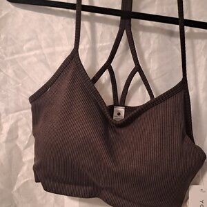 YOGALICIOUS RIB BRA SIZE L BROWN